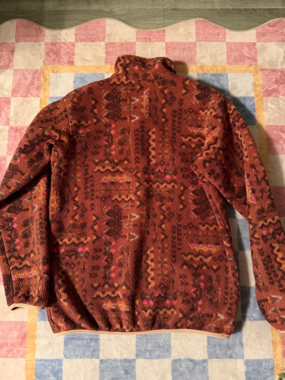 Patagonia Rust Multi Synchilla Patterned Snap‑T Pullover - Picture 2 of 3